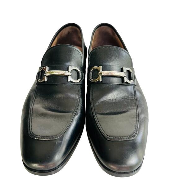 SALVATORE FERRAGAMO Benford Black Smooth Leather Bit Loafer Size 8.5 E Wide - Picture 6 of 12